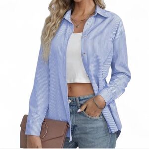 Diosun blue striped button up